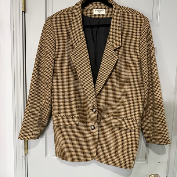Alfred Dunner Jackets & Blazers - Vintage Alfred Dunner Brown Houndstooth Blazer